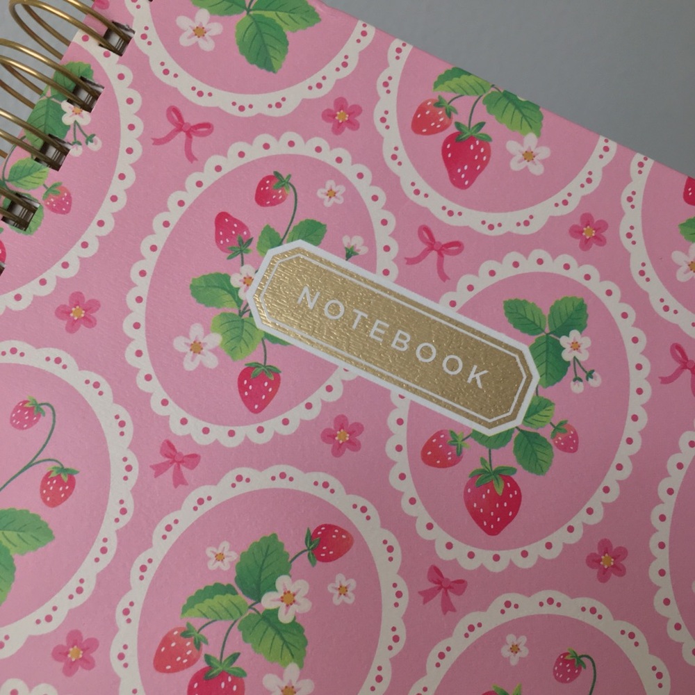 Clementine Spiral Notebook ~ Wild Strawberries - Picture 3 of 7